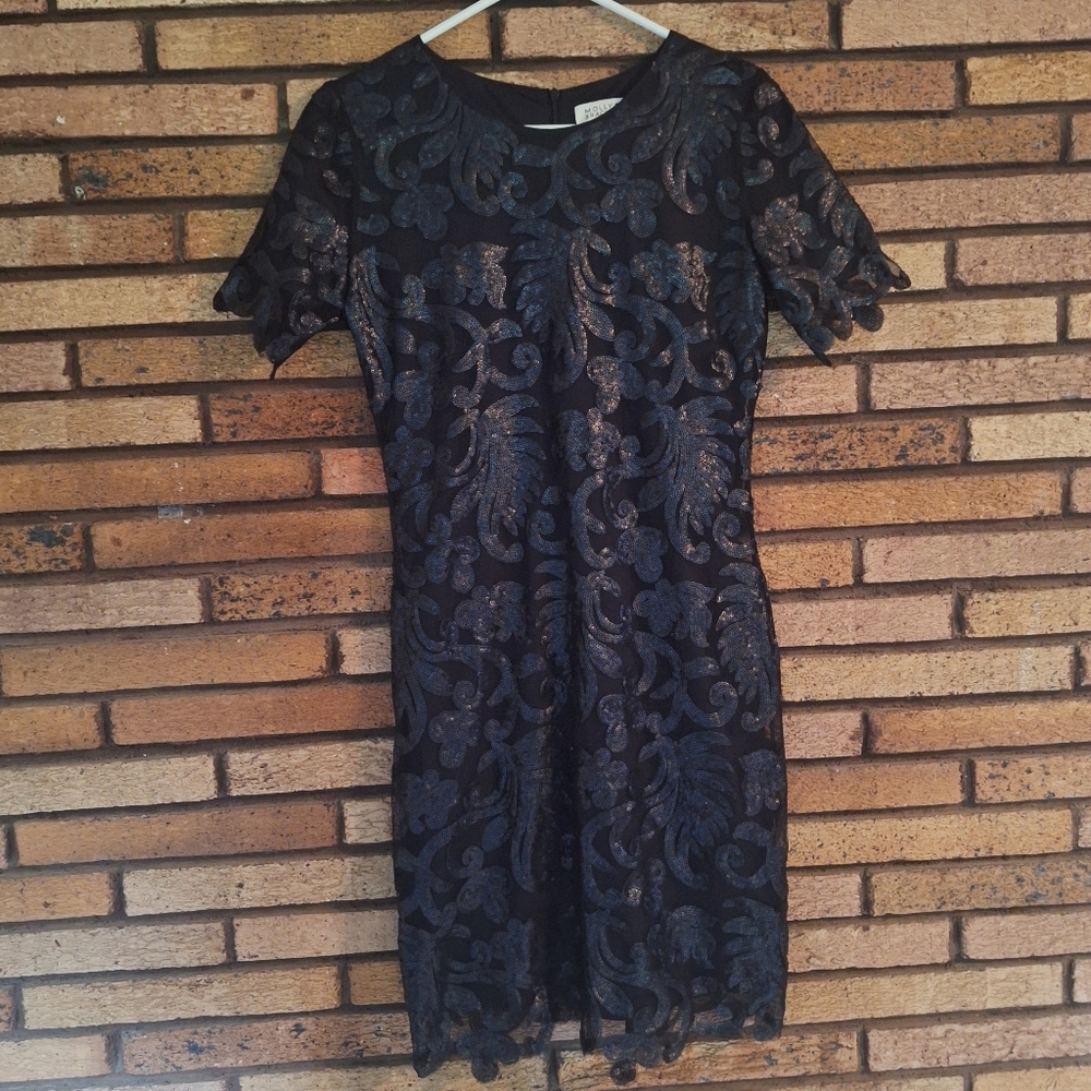 Molly Bracken Small Black Sequined Dress